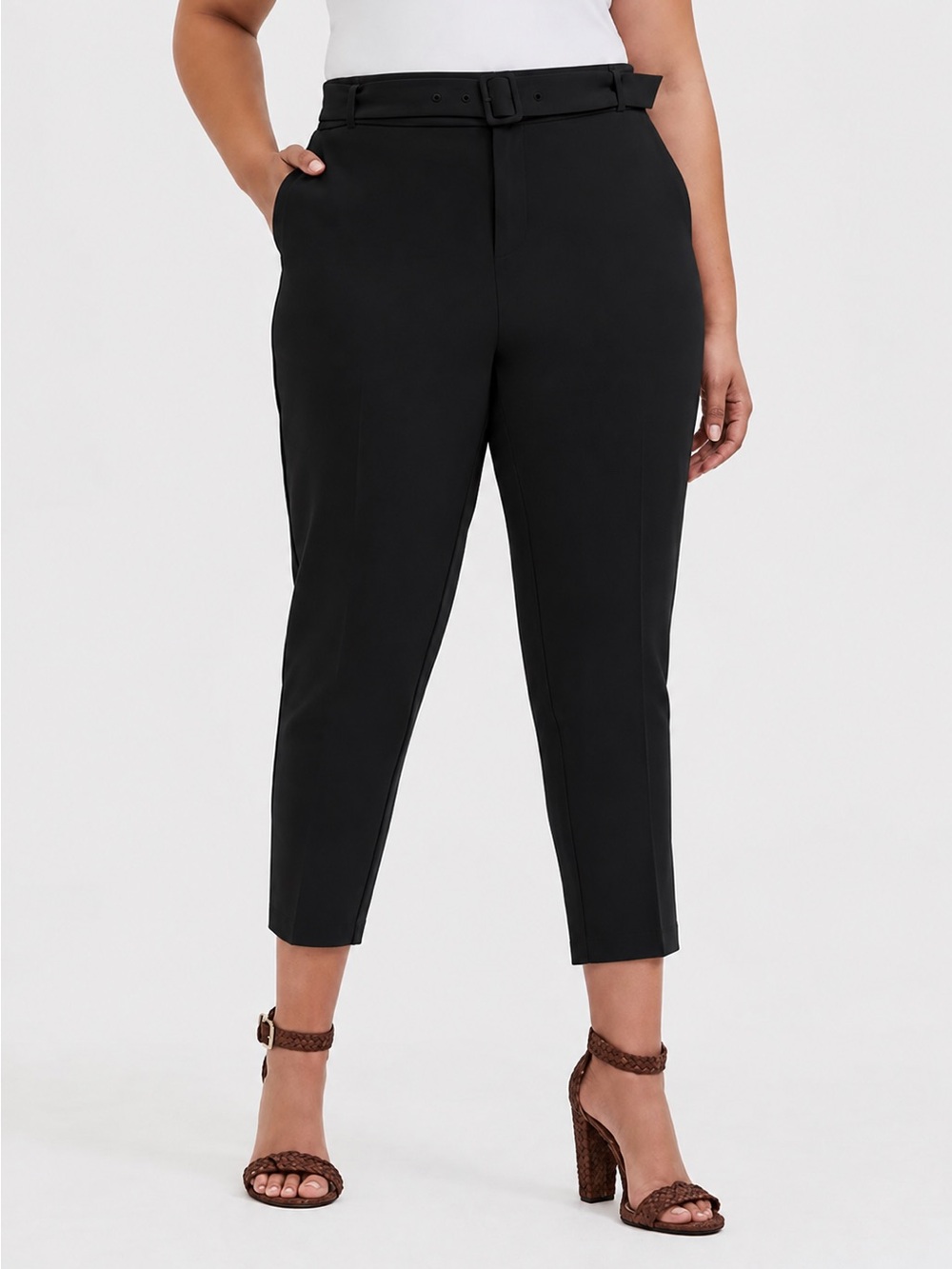 Torrid Black Belted Straight Leg Trouser Pant 18 13817678